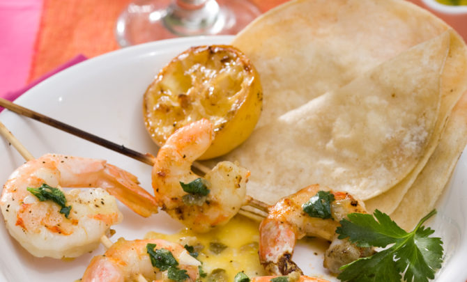 Grilled Shrimp with Orange and Habanero Mojo