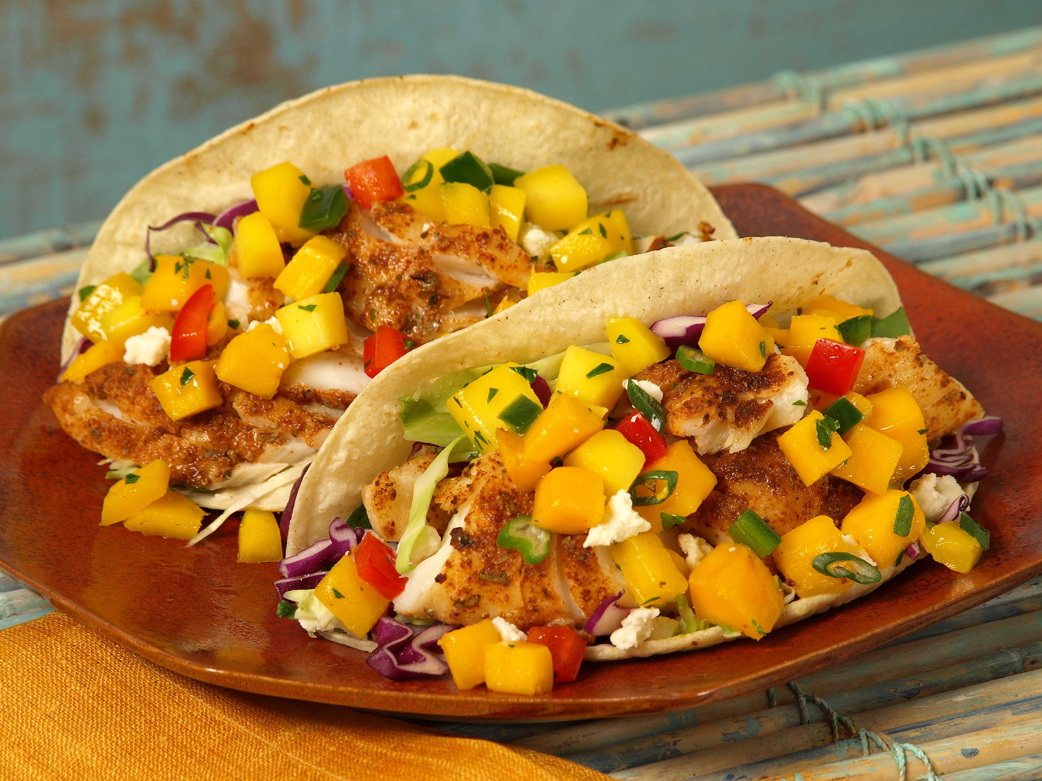 Baja Fish Tacos with Mango Salsa Recipe - Easy Kitchen