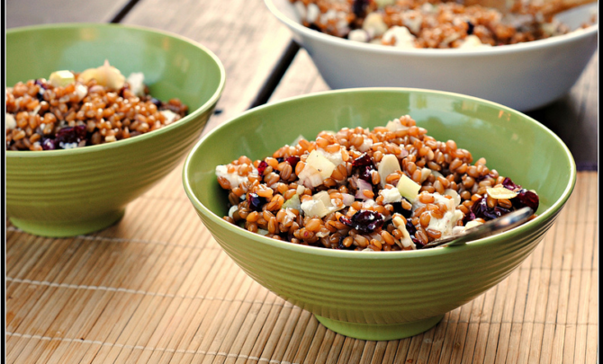 crunchy-wheat-berry-whole-grain-salad-cranberry-goat-cheese-health-spry