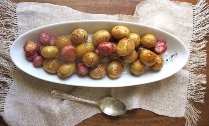 Roasted Yukon Gold Potatoes and Radishes
