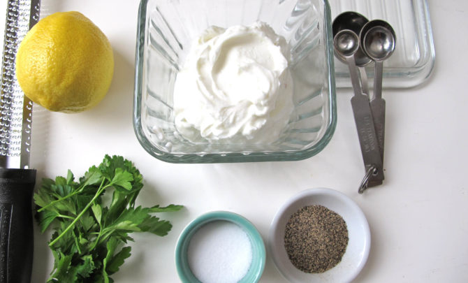 Ingredients for Simple Lemon Yogurt Sauce